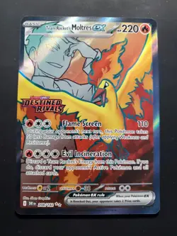 Team Rocket’s Moltres Ex 208/182 - Destined Rivals Pokemon Full Art - NM STAMPED - Image 1