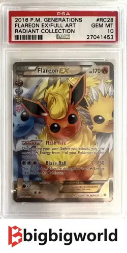 Pokemon 2016 Flareon EX RC28/RC32 Full Art Generations Radiant Collection PSA 10 - Image 1