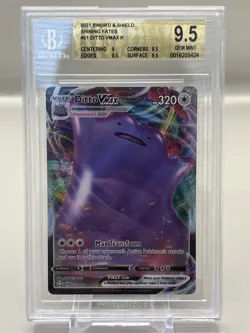2021 Pokemon Sword and Shield Shining Fates Ditto VMAX R BGS 9.5 Gem Mint - Image 1