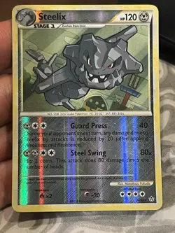 Steelix - 24/95 - Rare - Reverse Holo Pokemon HGSS - Unleashed - Image 1