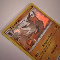 Pokemon Lycanroc 76/131 - SM Forbidden Light - Shatter Holo - Excellent Cond - Image 2
