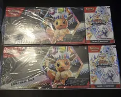 Lot Of 2 Pokemon Prismatic Evolutions Surprise Box+Booster Bundle Sams Club Set - Image 1