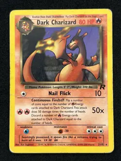 Pokemon TCG Dark Charizard 21/82 Team Rocket Rare Regular HP/Damaged - Image 1