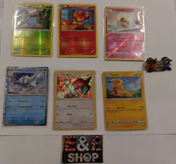 Pokemon TCG Holo 6 Card Lot(including Pin) - Image 1