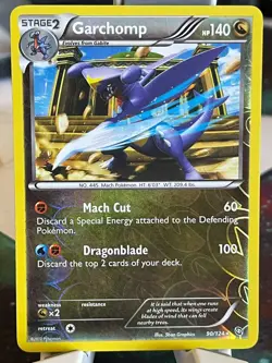 POKEMON GARCHOMP 90/124 RARE REVERSE HOLOFOIL DRAGON EXALTED NM CARD - Image 1