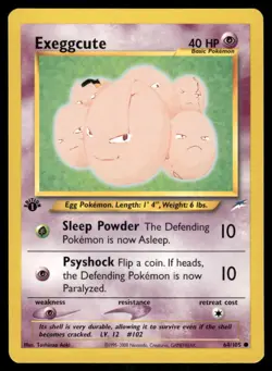 Pokemon Cards Exeggcute 64/105 1ST EDITION Neo Destiny WOTC Common NM - Image 1