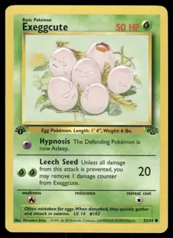 Pokemon Cards Exeggcute 52/64 1ST EDITION Jungle Common NM - Image 1