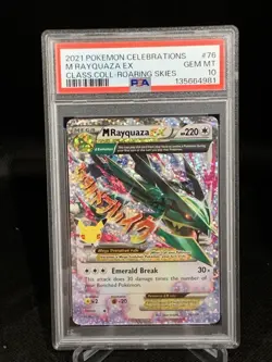 Pokemon TCG M Rayquaza EX Celebrations Card 76/108 PSA 10 - Image 1