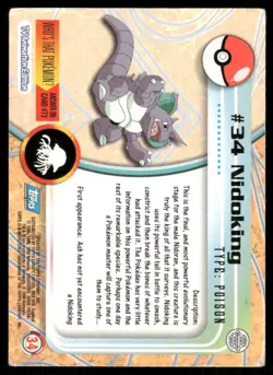Pokemon Cards Nidoking #34 Topps Trading Cards Series 1 MP *1 - Image 2
