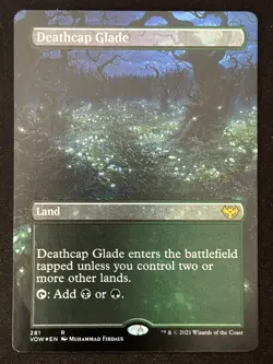 1x MTG Deathcap Glade (Borderless, Foil) - Innistrad: Crimson Vow (VOW) #281 - Image 1