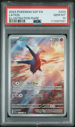 2024 POKEMON SSP EN-SURGING SPARKS ILLUSTRATION RARE #203 LATIOS PSA 10 - Image 1