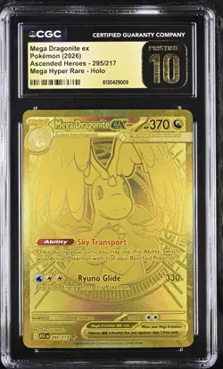 POKEMON ASCENDED HEROES Mega HYPER RARE #295 MEGA DRAGONITE EX CGC 10 Pristine - Image 1