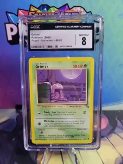 CGC 8 Pokemon Grimer Fossil 48/62 WoTC 1999 - Image 1