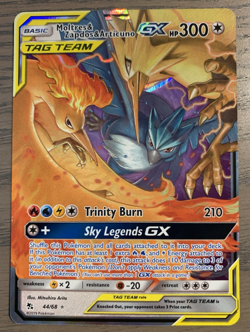 Pokemon 2019 Sun Moon Hidden Fates Moltres Zapdos Articuno GX FA #44/68 NM - Image 1