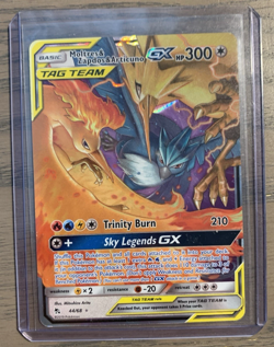 Pokemon 2019 Sun Moon Hidden Fates Moltres Zapdos Articuno GX FA #44/68 NM - Image 3