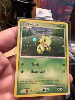 Pokemon TCG Turtwig DP Black Star Promo DP01 Holo Promo LP+ Nice SWIRL - Image 1