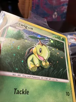 Pokemon TCG Turtwig DP Black Star Promo DP01 Holo Promo LP+ Nice SWIRL - Image 3