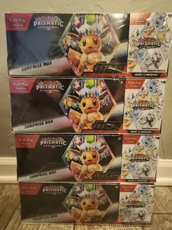 4x Lot - Sam’s Club Pokemon Prismatic Evolutions Surprise Box & Booster Bundle - Image 1