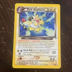 Pokemon Dark Ampharos Neo Destiny 1/105 Unlimited Holo RARE - Image 2