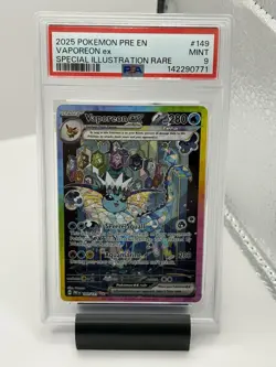 2025 Pokemon Vaporeon ex SIR Prismatic Evolutions 149/131 PSA 9 MINT - Image 1