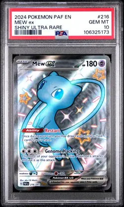 2024 POKEMON PAF EN-PALDEAN FATES SHINY ULTRA RARE #216 MEW EX PSA 10 - Image 1