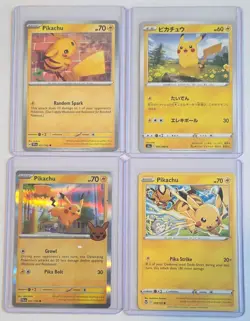 Pokemon TCG Sword & Shield Paldea Pikachu Card Lot 4 Cards Holo Promo - Image 1