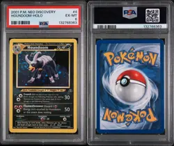 Pokemon TCG 🌀 Houndoom Neo Discovery Rare Holo Foil Card 4/75 Unlimited PSA 6 - Image 3