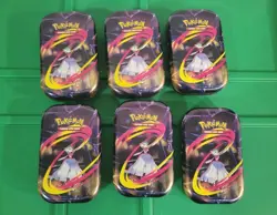 Lot of 6 Pokemon EMPTY Mega Evolution Mini Tins with Puzzle Cards & Stickers - Image 1