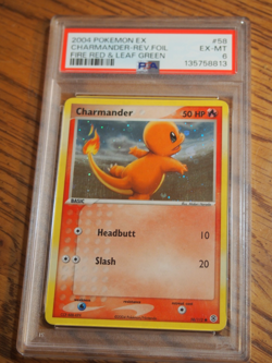 Pokemon 2004 Fire Red Leaf Green Charmander Reverse Foil card, PSA 6 - Image 1