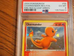 Pokemon 2004 Fire Red Leaf Green Charmander Reverse Foil card, PSA 6 - Image 2