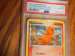 Pokemon 2004 Fire Red Leaf Green Charmander Reverse Foil card, PSA 6 - Image 3