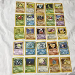 Vintage 1999 Pokemon Cards Lot 25 Base Jungle Fossil LP/NM No Duplicates - Image 1