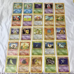 Vintage 1999 Pokemon Cards Lot 25 Base Jungle Fossil LP/NM No Duplicates - Image 1