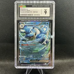 Pokemon TCG Blastoise Ex Mew EN 009/165 Scarlet Violet 151 Mint CGC 9 English - Image 1