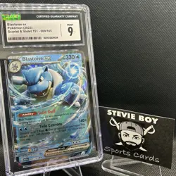 Pokemon TCG Blastoise Ex Mew EN 009/165 Scarlet Violet 151 Mint CGC 9 English - Image 3