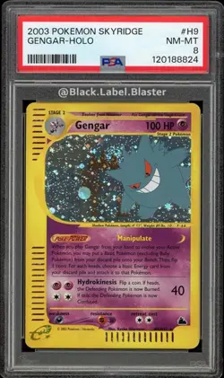 2003 Pokemon Skyridge Gengar Holo Card H9 - PSA 8 - (12 CERT & SWIRL) - Image 1