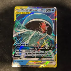 Pokemon TCG Magikarp & Wailord GX Black Star Promo SM166 Sm Holo - Damaged - Image 1