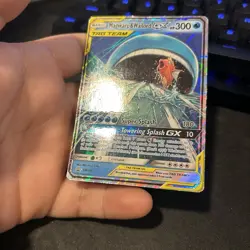 Pokemon TCG Magikarp & Wailord GX Black Star Promo SM166 Sm Holo - Damaged - Image 3