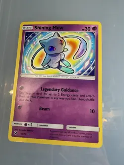 Pokemon Shining Mew 40/73 Shining Legends Holo Shiny Holo Rare HP 30 Basic - Image 1