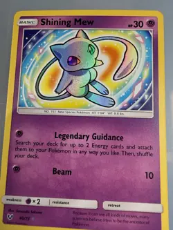Pokemon Shining Mew 40/73 Shining Legends Holo Shiny Holo Rare HP 30 Basic - Image 2