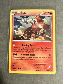 Entei 14/98 Cosmos Holo Rare Pokemon XY Ancient Origins LP - Image 1