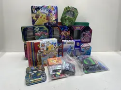 Mixed Pokemon TCG Empty Tins, Accessories, and Collectibles Bundle - Image 1