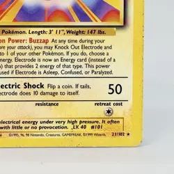 Pokemon Electrode 21/102 BS Base Set Unlimited Vintage 1999 LP - Image 4