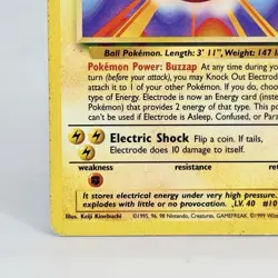 Pokemon Electrode 21/102 BS Base Set Unlimited Vintage 1999 LP - Image 5