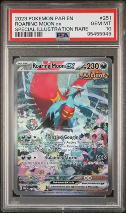 2023 POKEMON PAR EN-PARADOX RIFT #251 ROARING MOON EX PSA 10 - Image 1