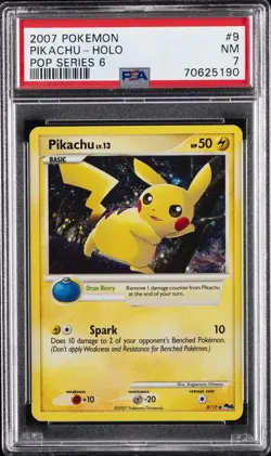 2007 POKEMON POP SER 6 #9 PIKACHU-HOLO PSA 7 - Image 1