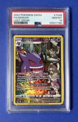 2022 Pokemon Swsh FA/Gengar Lost Origin #TG06 PSA 10 GEM MT - Image 1