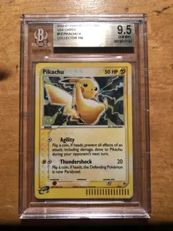 SWIRL 2003-06 Pokemon Promos Black Star 12 Pikachu Ex Series Coll Tin BGS 9.5 - Image 1