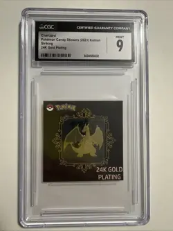 CGC Mint 9 Charizard 24k Gold Plated Sticker Pokemon - Image 1