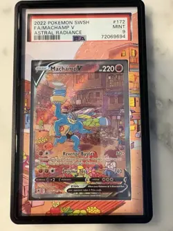 2022 POKEMON SWORD & SHIELD ASTRAL RADIANCE #172 FULL ART/MACHAMP V PSA 9 - Image 2